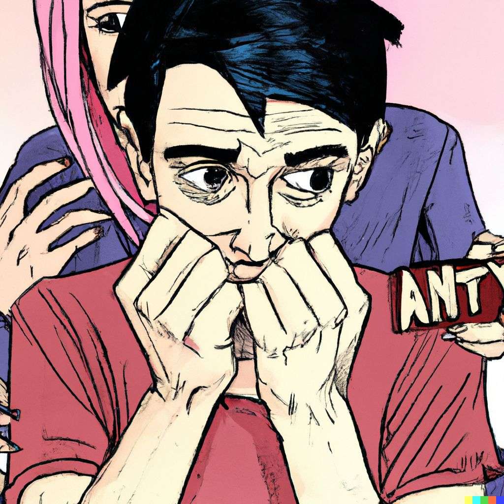 a representation of anxiety, comic book illustration, toon style